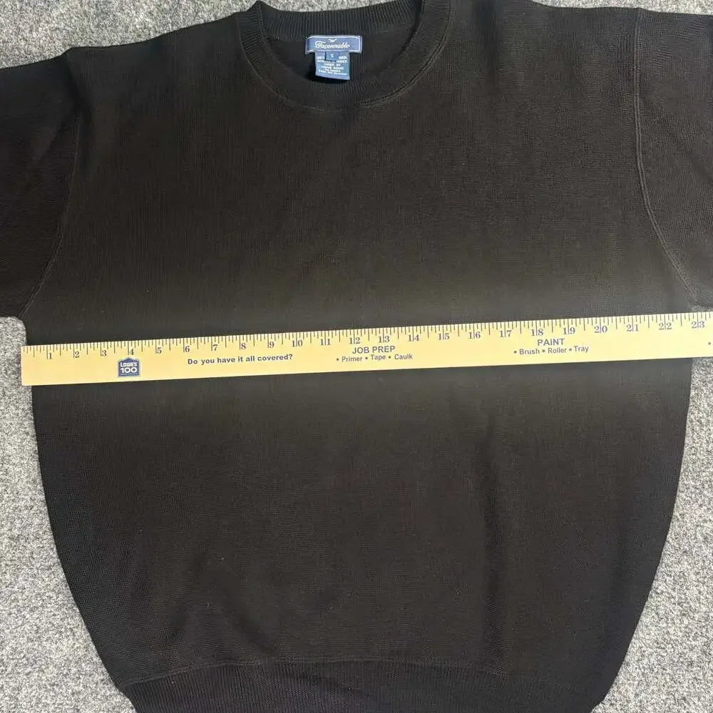 Faconnable 100% Wool Black Crewneck Sweater Size S